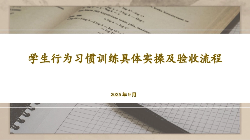 学生行为习惯训练具体实操及验收流程