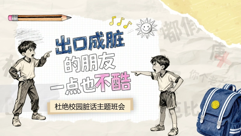 【130159】【通用】【文明教育】主题班会：不要说脏话“出口成脏”