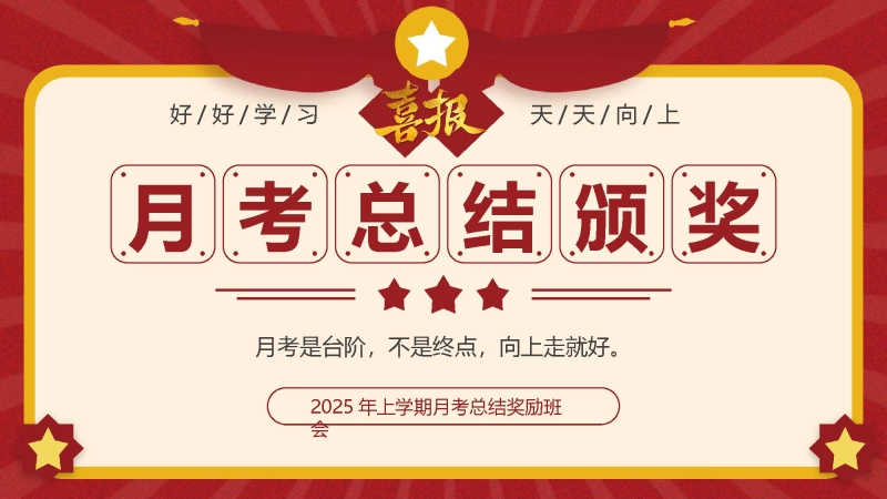 【097366】期中、月考颁奖表彰班会PPT【通用】