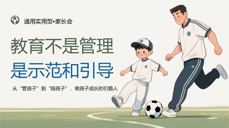 【097449】家长会【通用】【教育不是管理，是示范和引导】
