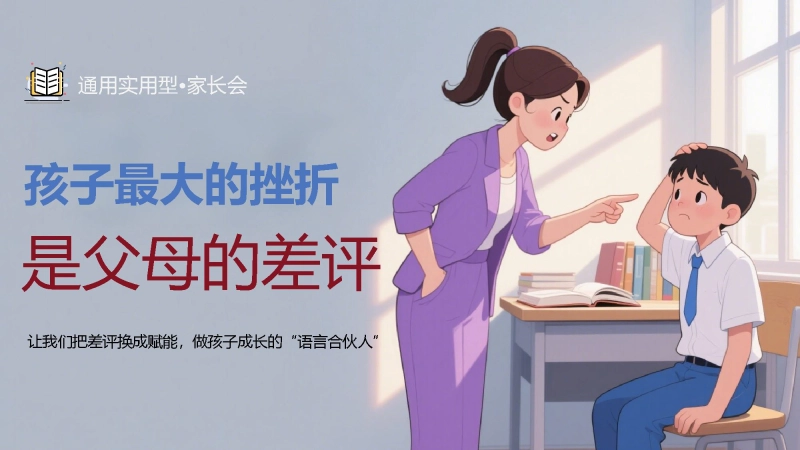 【497265】家长会【通用】【孩子最大的挫折，是父母的差评】