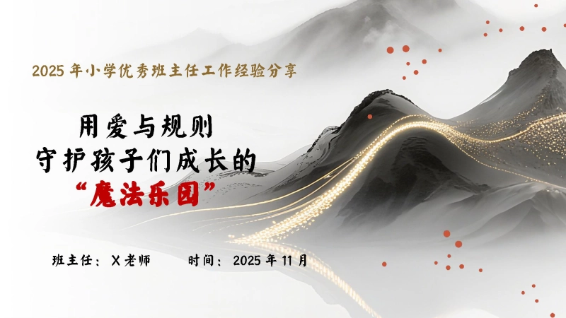 【315967】小学优秀班主任经验分享：用爱与规则，守护孩子们成长的“魔法乐园”【经验分享】