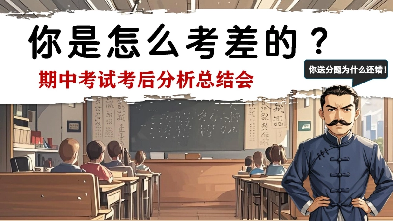 【879544】（荷花定律）期中考试考后分析总结主题班会PPT：你是怎么考差的【通用】